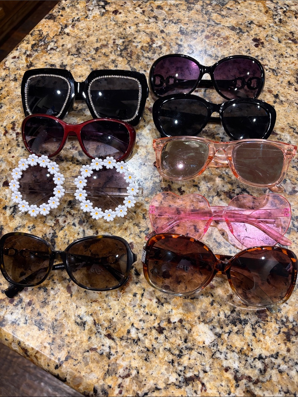 Lot of 9 Trendy and Designer Sunglasses—Coach Tortoise Shell, Y2K and Festival